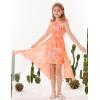 image:imageGRACE KARIN Girls Hawaiian Floral Smocked Dresses Girl Flutter Sleeve Spring Summer Dress Kids Easter Maxi Long DressesOrange Tiedye