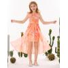 image:imageGRACE KARIN Girls Hawaiian Floral Smocked Dresses Girl Flutter Sleeve Spring Summer Dress Kids Easter Maxi Long DressesOrange Tiedye