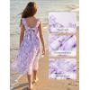 image:imageGRACE KARIN Girls Hawaiian Floral Smocked Dresses Girl Flutter Sleeve Spring Summer Dress Kids Easter Maxi Long DressesPurple Flower