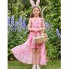 image:imageGRACE KARIN Girls Hawaiian Floral Smocked Dresses Girl Flutter Sleeve Spring Summer Dress Kids Easter Maxi Long DressesRose Red