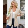 image:imageGRACE KARIN Women Long Cardigan Summer Lightweight Cardigans Long Sleeve V Neck Open Front Sweater 2026Apricot