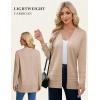 image:imageGRACE KARIN Women Long Cardigan Summer Lightweight Cardigans Long Sleeve V Neck Open Front Sweater 2026Khaki