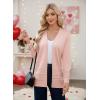 image:imageGRACE KARIN Women Long Cardigan Summer Lightweight Cardigans Long Sleeve V Neck Open Front Sweater 2026Pink