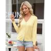 image:imageGRACE KARIN Womens Lightweight Cardigan Sweaters Trendy Button Up VNeck Knit Cardigans Shrug Spring Fashion ClothesButter Yellow