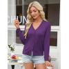 image:imageGRACE KARIN Womens Lightweight Cardigan Sweaters Trendy Button Up VNeck Knit Cardigans Shrug Spring Fashion ClothesPurple