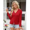 image:imageGRACE KARIN Womens Lightweight Cardigan Sweaters Trendy Button Up VNeck Knit Cardigans Shrug Spring Fashion ClothesRed