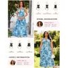 image:imageGRACE KARIN Womens Summer Sleeveless Floral Maxi Dress V Neck Formal Wedding Guest Dress A Line Beach Vacation ClothesBlue Floral