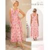 image:imageGRACE KARIN Womens Summer Sleeveless Floral Maxi Dress V Neck Formal Wedding Guest Dress A Line Beach Vacation ClothesOrange Floral