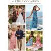 image:imageGRACE KARIN Womens Summer Sleeveless Floral Maxi Dress V Neck Formal Wedding Guest Dress A Line Beach Vacation ClothesPink Floral