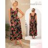 image:imageGRACE KARIN Womens Summer Sleeveless Floral Maxi Dress V Neck Formal Wedding Guest Dress A Line Beach Vacation ClothesRed Floral