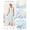 image:imageGRACE KARIN Womens Summer Sleeveless Floral Maxi Dress V Neck Formal Wedding Guest Dress A Line Beach Vacation ClothesWhite Blue