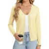 image:imageGRACE KARIN Womens Lightweight Cardigan Sweaters Trendy Button Up VNeck Knit Cardigans Shrug Spring Fashion ClothesButter Yellow