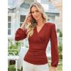image:imageGRACE KARIN Long Sleeve Blouses for Women Dressy Casual Wrap Tops Work Shirts 2026 Summer Business OutfitsCaramel