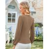 image:imageGRACE KARIN Long Sleeve Blouses for Women Dressy Casual Wrap Tops Work Shirts 2026 Summer Business OutfitsKhaki