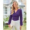 image:imageGRACE KARIN Long Sleeve Blouses for Women Dressy Casual Wrap Tops Work Shirts 2026 Summer Business OutfitsPurple