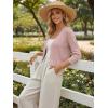 image:imageGRACE KARIN Womens 34 Sleeve Cropped Cardigan Sweater Lightweight Open Front Dressy Causal Shrug Spring FashionDusty Pink