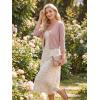 image:imageGRACE KARIN Womens 34 Sleeve Cropped Cardigan Sweater Lightweight Open Front Dressy Causal Shrug Spring FashionDusty Pink