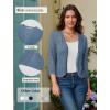 image:imageGRACE KARIN Women Lightweight Cardigan 34 Sleeve Cropped Crochet Bolero Shrug Summer Open Front Knit Sweaters for DressAqua