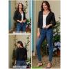 image:imageGRACE KARIN Women Lightweight Cardigan 34 Sleeve Cropped Crochet Bolero Shrug Summer Open Front Knit Sweaters for DressBlack
