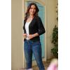 image:imageGRACE KARIN Women Lightweight Cardigan 34 Sleeve Cropped Crochet Bolero Shrug Summer Open Front Knit Sweaters for DressBlack