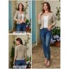 image:imageGRACE KARIN Women Lightweight Cardigan 34 Sleeve Cropped Crochet Bolero Shrug Summer Open Front Knit Sweaters for DressDark Apricot