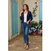 image:imageGRACE KARIN Women Lightweight Cardigan 34 Sleeve Cropped Crochet Bolero Shrug Summer Open Front Knit Sweaters for DressDark Blue