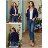 image:imageGRACE KARIN Women Lightweight Cardigan 34 Sleeve Cropped Crochet Bolero Shrug Summer Open Front Knit Sweaters for DressDark Blue