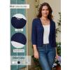 image:imageGRACE KARIN Women Lightweight Cardigan 34 Sleeve Cropped Crochet Bolero Shrug Summer Open Front Knit Sweaters for DressDark Blue