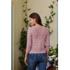 image:imageGRACE KARIN Women Lightweight Cardigan 34 Sleeve Cropped Crochet Bolero Shrug Summer Open Front Knit Sweaters for DressGray Pink