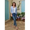 image:imageGRACE KARIN Women Lightweight Cardigan 34 Sleeve Cropped Crochet Bolero Shrug Summer Open Front Knit Sweaters for DressPale Blue