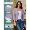 image:imageGRACE KARIN Women Lightweight Cardigan 34 Sleeve Cropped Crochet Bolero Shrug Summer Open Front Knit Sweaters for DressPink Purple