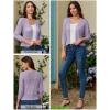 image:imageGRACE KARIN Women Lightweight Cardigan 34 Sleeve Cropped Crochet Bolero Shrug Summer Open Front Knit Sweaters for DressPink Purple