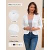 image:imageGRACE KARIN Women Lightweight Cardigan 34 Sleeve Cropped Crochet Bolero Shrug Summer Open Front Knit Sweaters for DressWhite
