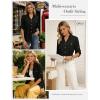 image:imageGRACE KARIN Womens Button Down Dressy Shirts 34 Sleeve Stylish Collared Office Work Tops with PocketBlack