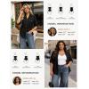 image:imageGRACE KARIN Womens Button Down Dressy Shirts 34 Sleeve Stylish Collared Office Work Tops with PocketBlack