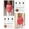 image:imageGRACE KARIN Womens Button Down Dressy Shirts 34 Sleeve Stylish Collared Office Work Tops with PocketCoral Powder