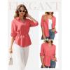 image:imageGRACE KARIN Womens Button Down Dressy Shirts 34 Sleeve Stylish Collared Office Work Tops with PocketCoral Powder