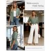 image:imageGRACE KARIN Womens Button Down Dressy Shirts 34 Sleeve Stylish Collared Office Work Tops with PocketLight Green