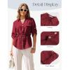 image:imageGRACE KARIN Womens Button Down Dressy Shirts 34 Sleeve Stylish Collared Office Work Tops with PocketWine Red