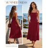 image:imageGRACE KARIN Womens Summer Maxi Dress 2026Smocked Ruched Bust Sundress with Adjustable Straps amp PocketsBeach Vacation DressBurgundy