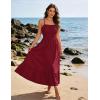 image:imageGRACE KARIN Womens Summer Maxi Dress 2026Smocked Ruched Bust Sundress with Adjustable Straps amp PocketsBeach Vacation DressBurgundy