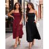 image:imageGRACE KARIN Womens Summer Maxi Dress 2026Smocked Ruched Bust Sundress with Adjustable Straps amp PocketsBeach Vacation DressBurgundy