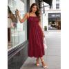 image:imageGRACE KARIN Womens Summer Maxi Dress 2026Smocked Ruched Bust Sundress with Adjustable Straps amp PocketsBeach Vacation DressBurgundy