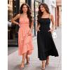 image:imageGRACE KARIN Womens Summer Maxi Dress 2026Smocked Ruched Bust Sundress with Adjustable Straps amp PocketsBeach Vacation DressCoral