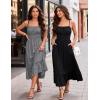 image:imageGRACE KARIN Womens Summer Maxi Dress 2026Smocked Ruched Bust Sundress with Adjustable Straps amp PocketsBeach Vacation DressGray