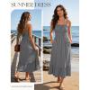 image:imageGRACE KARIN Womens Summer Maxi Dress 2026Smocked Ruched Bust Sundress with Adjustable Straps amp PocketsBeach Vacation DressGray