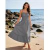 image:imageGRACE KARIN Womens Summer Maxi Dress 2026Smocked Ruched Bust Sundress with Adjustable Straps amp PocketsBeach Vacation DressGray