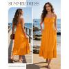 image:imageGRACE KARIN Womens Summer Maxi Dress 2026Smocked Ruched Bust Sundress with Adjustable Straps amp PocketsBeach Vacation DressMustard Yellow