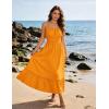 image:imageGRACE KARIN Womens Summer Maxi Dress 2026Smocked Ruched Bust Sundress with Adjustable Straps amp PocketsBeach Vacation DressMustard Yellow