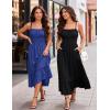 image:imageGRACE KARIN Womens Summer Maxi Dress 2026Smocked Ruched Bust Sundress with Adjustable Straps amp PocketsBeach Vacation DressRoyal Blue